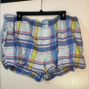 Joyspun Women's Woven Pajama Boxer Shorts, Size 2X
